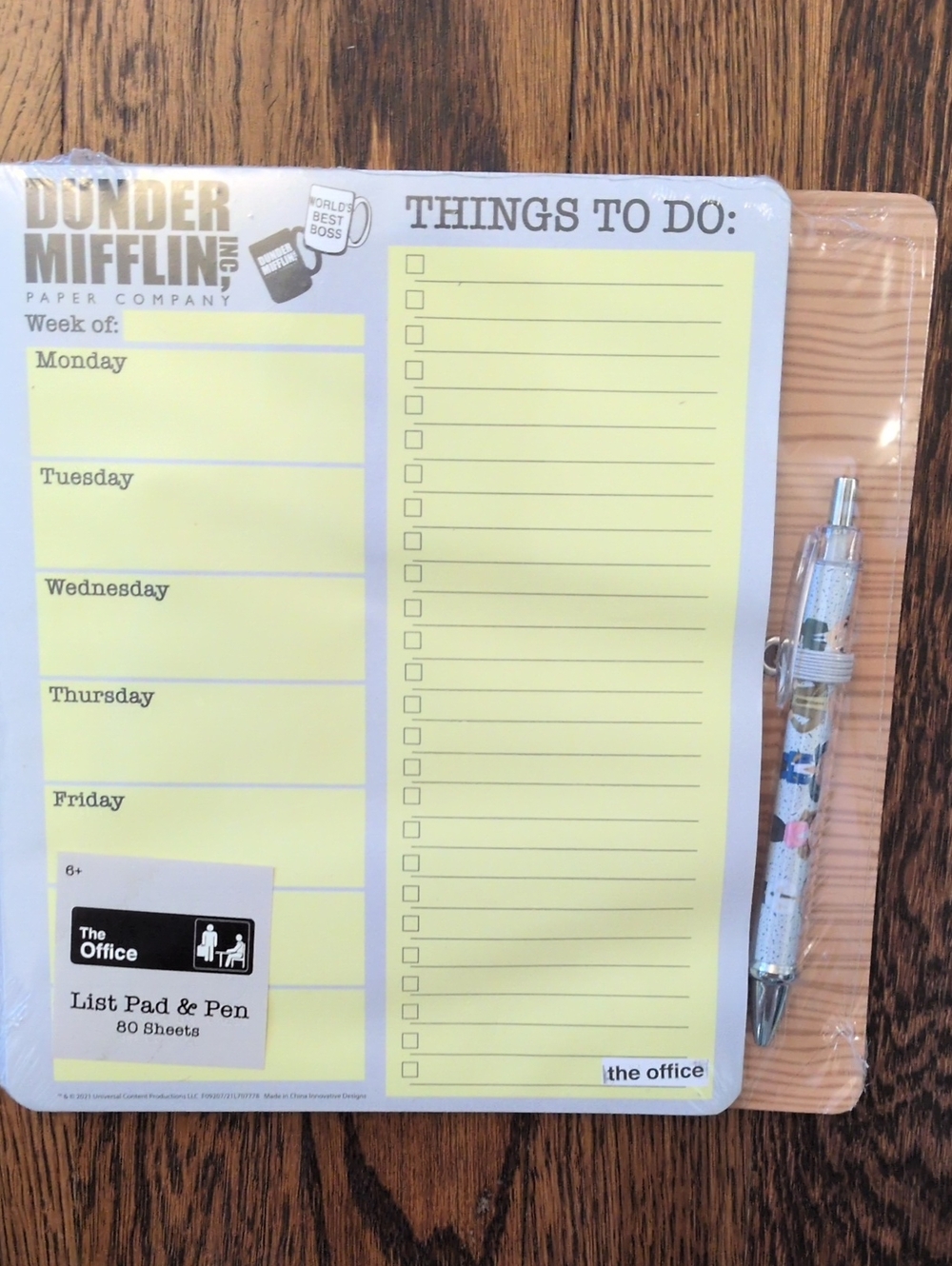 The Office Weekly Planner Pad with Matching Pen